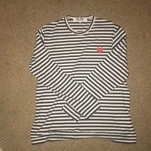 Comme des garçons long sleeve replica striped tee
